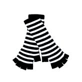 Long Magic Fingerless Gloves  Black & White Stripe