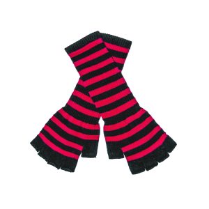Long Magic Fingerless Gloves  Pink & Black