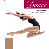 Ladies Full Foot Dance Shimmer Tights  Sml - Lge  Light Toast