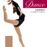Ladies Dance Shimmer Stirrup Tights  Sml - Lge     Light Toast