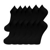 6 Pairs of Kids Cotton Trainer Socks Black