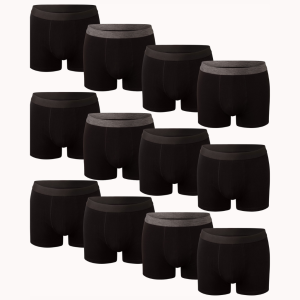 Men's Boxer Short Hipster Trunks ( 12 Pack ) Black
