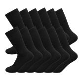 12 Pairs Men's Diabetic Non Elastic Smooth Toe Socks Black