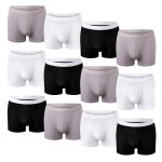 Men's Boxer Short Hipster Trunks ( 12 Pack ) Black White Grey