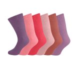 6 Pairs ladies Cotton Extra Wide Non Elastic Diabetic Socks Dark Pastel