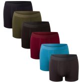 Men's Boxer Short Hipster Trunks ( 6 Pack ) Dark Assorted