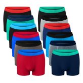 Boys Boxer Short Trunks ( 12 Pack ) Assorted Colours