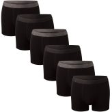 Men's Boxer Short Hipster Trunks ( 6 Pack ) Black