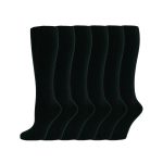 6 Pairs of Girls Knee High School Wear Socks Black