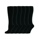 6 Pairs of Girls Knee High School Wear Socks Black